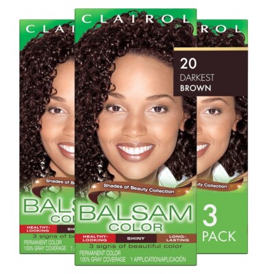 Clairol Balsam Permanent Hair Dye 20 Darkest Brown - 3 Pack (IL/GM2-3052-DARK...