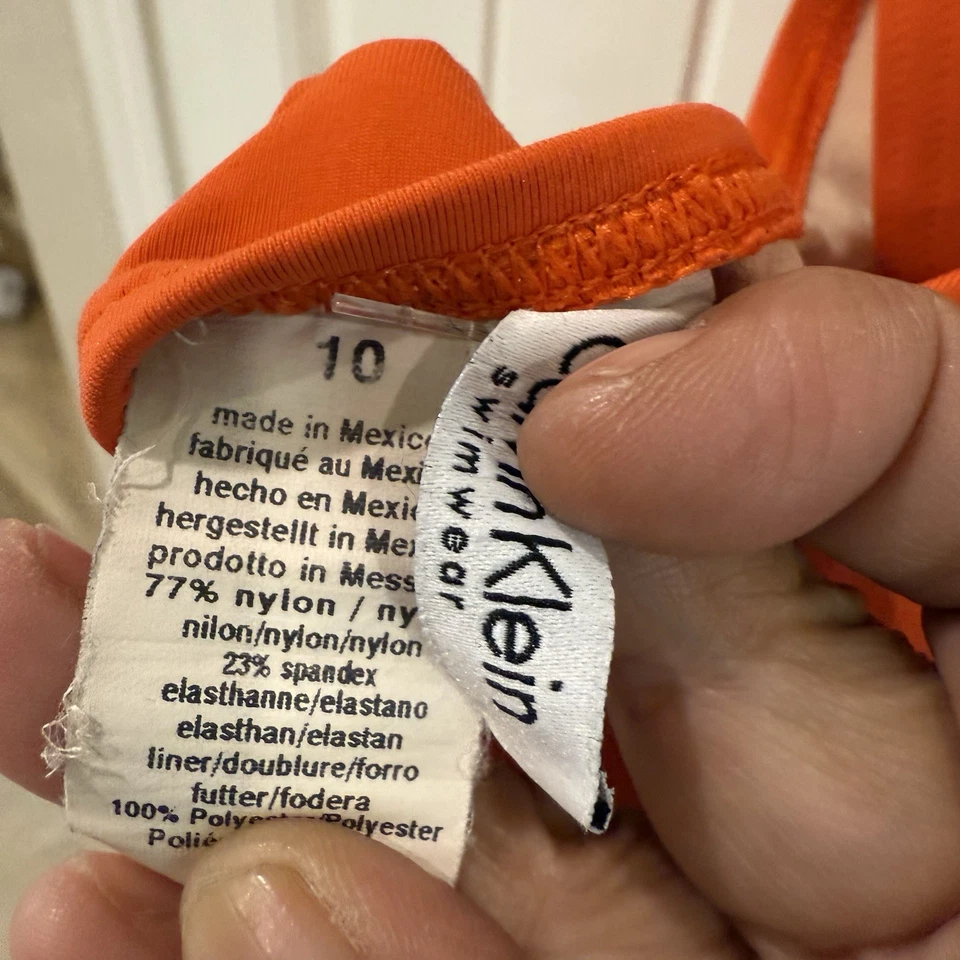 Traje de baño de una pieza para mujer Calvin Klein talla 10 - naranja brillante Foto 4 de 4