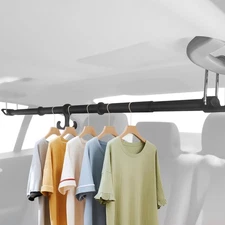 Adjustable Car Clothes Hanger Bar, 34-70 Inch Heavy-Duty Telescopic Rod, Wrin...