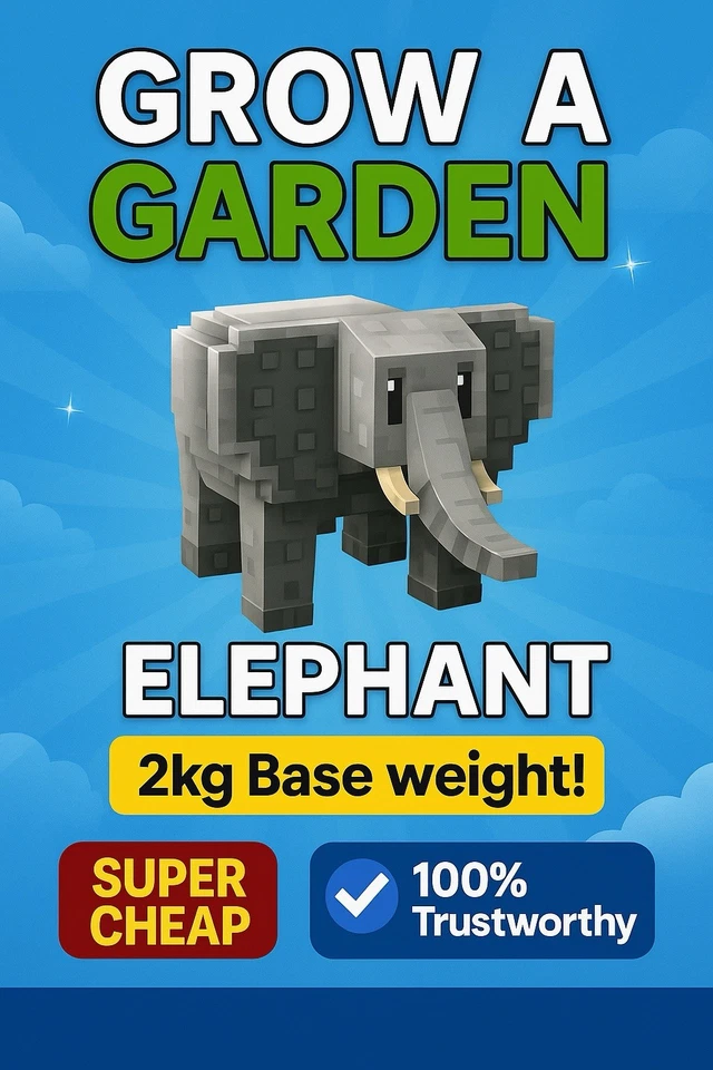 Elephant 🐘 [2kg+ Base Weight] | Grow A Garden 🪴 | Fast Delivery 🚚