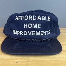 Vintage Affordable Home Improvements Embroidered Hat State Map Otto Cap 1980s