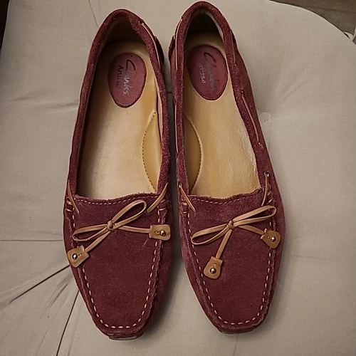 Mocassini Clarks Artisan donna 8 5 M Dunbar Cruiser pelle mocassini guida bordeaux