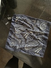 NWT Boss Dark Blue 33x33 Pocket Square Handkerchief