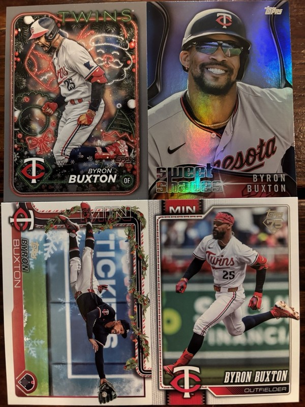 Byron Buxton 4 Card LOT! Silver Glitter / Sweet Shades / Holiday - Twins