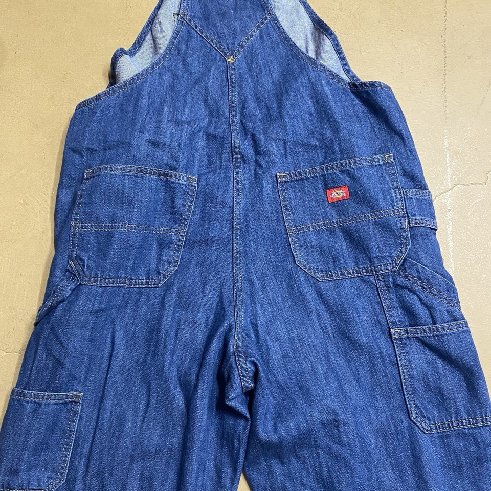 Dickies Denim Overalls Size Medium! Blue Cotton Utility Bib | eBay