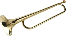 Large Military Bugle Cavalry Trumpet Gold Brass