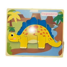 3D Dinosaur wooden jigsaw puzzles. 6 Puzzle set Preschool. Colorful NEW Sealed