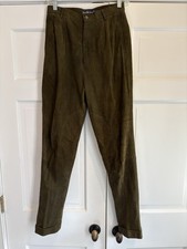 Vintage 80s Ralph Lauren Pants Womens S M Suede Leather Riding Breeches Cuffed