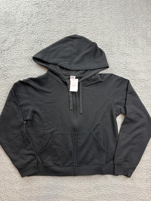 Auden Hoodie Womens Small Black Full Zip Fleece Sweatshirt Pockets NWT Casual