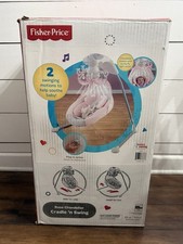 RARE VTG Fisher Price Pink Rose Chandelier Cradle  Swing Tested Working In BOX