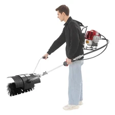 2 STROKE 52CC GAS POWER BROOM SNOW ARTIFICIAL TURF GRASS Backpack Sweeper 1700W