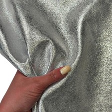 Metallic Lambskin Leather 3-6 sqft Thick 0.9mm//2.25oz SILVER SHIMMER 1626