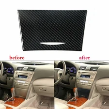 Carbon Fiber Center Storage Box Panel Cover Trim Fit For Camry 2007-2011