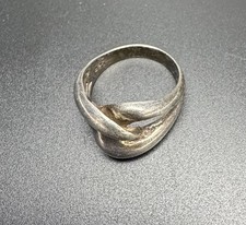 Sterling Silver 925 NF Marked 12mm Interlocking Cadena Knot Sz 6 Ring 4.7g