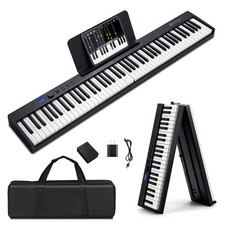 Costway 88-Key Folding Electric Piano Keyboard Semi Weighted Full Size MIDI