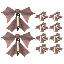 10Pcs Reusable Halloween Bat Toys Scary Flying Bat Props for Kids Play