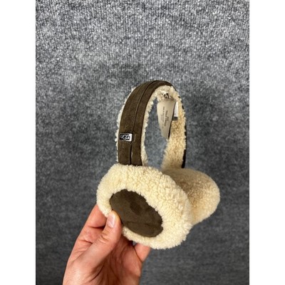 UGG Earmuffs Brown Suede Australia Shearling Sheepskin Winter Accessory O/S
