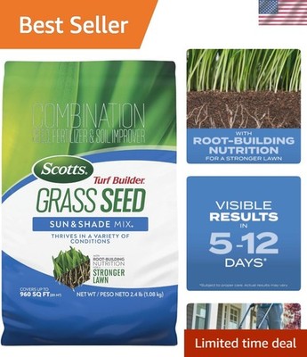 2.4 lb Turf Builder Grass Seed Mix - Root-Building Lawn Solution for Spring