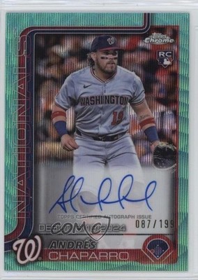 2025 Chrome Update Rookie Debut Aqua Wave Refractor Andres Chaparro Auto RC 1n41