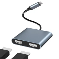 4-in-1 Multi-Port Hub USB C to Dual HDMI Adapter 4K 100W PD Charging USB 3.0