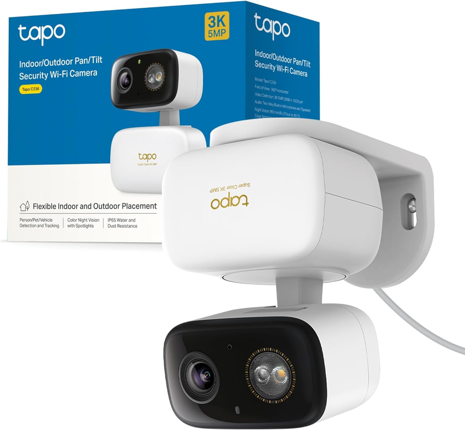 C236 Telecamera WiFi Esterno 3K 5MP: Protezione Professionale Casa
