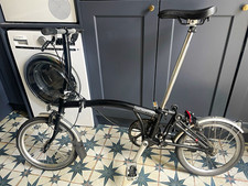 Brompton 16in Folding Bike 3 Speed Black/Silver Flat Bar Mudguards Reflectors