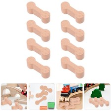 Wooden Railway Track Buckle Connector 8 Pcs Train Track Adaptors for Children