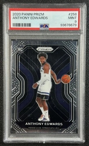 ANTHONY EDWARDS PSA 9 2020-21 PANINI PRIZM #258 ROOKIE RC TIMBERWOLVES 8679