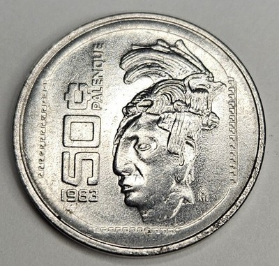 1983 Mexico 50 Fifty Centavos - Mexican Coin - Stainless Steel