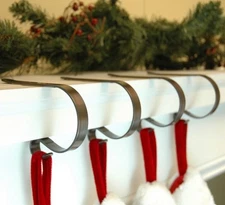 Original MantleClip 4pk Christmas StockingHolder Bronze