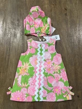 NWT Lilly Pulitzer Baby Lilly Shift Seaside Garden Size 18-24 Months 2 Pieces