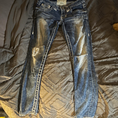 Big Star Women s Skinny Jeans Blue Medium Wash Low Rise Denim Slim Fit 5-Pocket