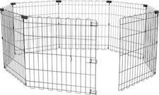 Basics Black Dog Playpen - Foldable Octagonal 24x24, 8 Panels, No Door