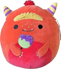 Squishmallows 12 Inch Halloween Ernest the Monster w/ Candy Apple Kellytoy Plush