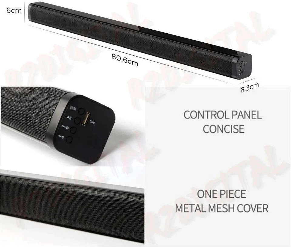 Soundbar 2.2 Bluetooth BL6868 2" 40W, per TV CASSE 3D, Virtual DOLBY SURROUND, H - Immagine 3 di 4