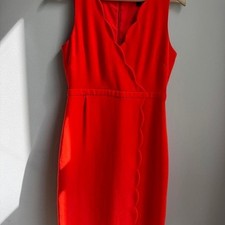 J.Crew orange mini dress with scalloped hem, size 4 #minidress #scalloped