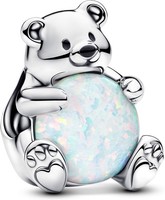 Pandora Sterling Silver Enamel Synthetic Opal White 793589C01 AnhäNger