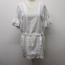 Frame Broderie Anglaise Tunic Dress Size Medium White Summer Beach Holiday