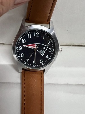 New England Patriots Watch Sparo Bear Style Leather Band NFL Official Merch
