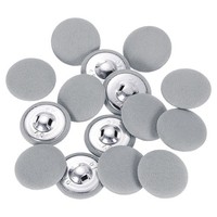 15Stk Stoffbezogene KnöPfe 25Mm 40L MetallstielknöPfe Grau