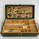 VTG 1964 HASBRO G I Joe Wooden Trunk Foot Locker  With Tray 5 accessories