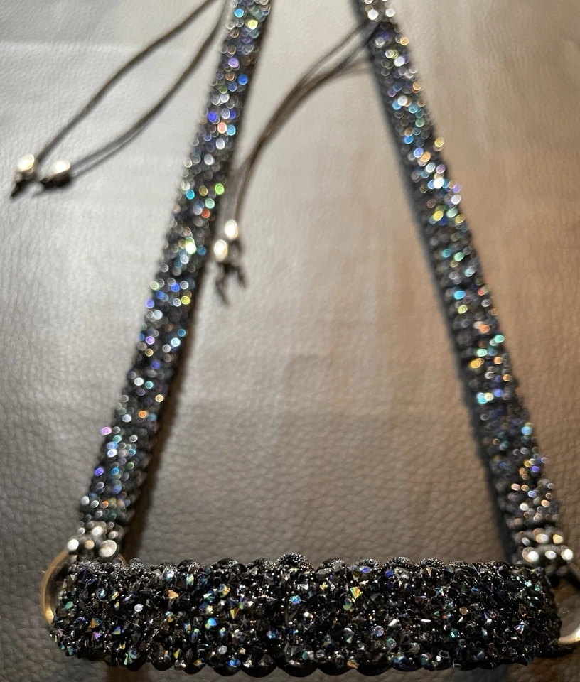 Araber Showhalfter,vorführ Halfter,Pferdeschmuck,silber/schwarz, Fohlen Mini - Bild 2 von 3