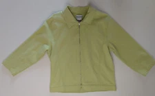 FDJ French Dressing Jeans 6 Jacket Stretch Full Zip Lime Green White Polka Dot