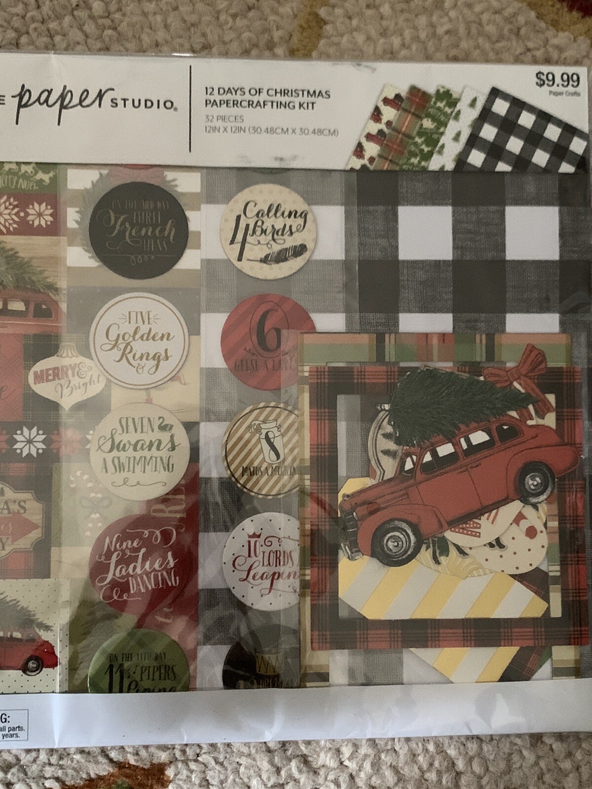 12 days of Christmas paper crafting kit by paper studio – new