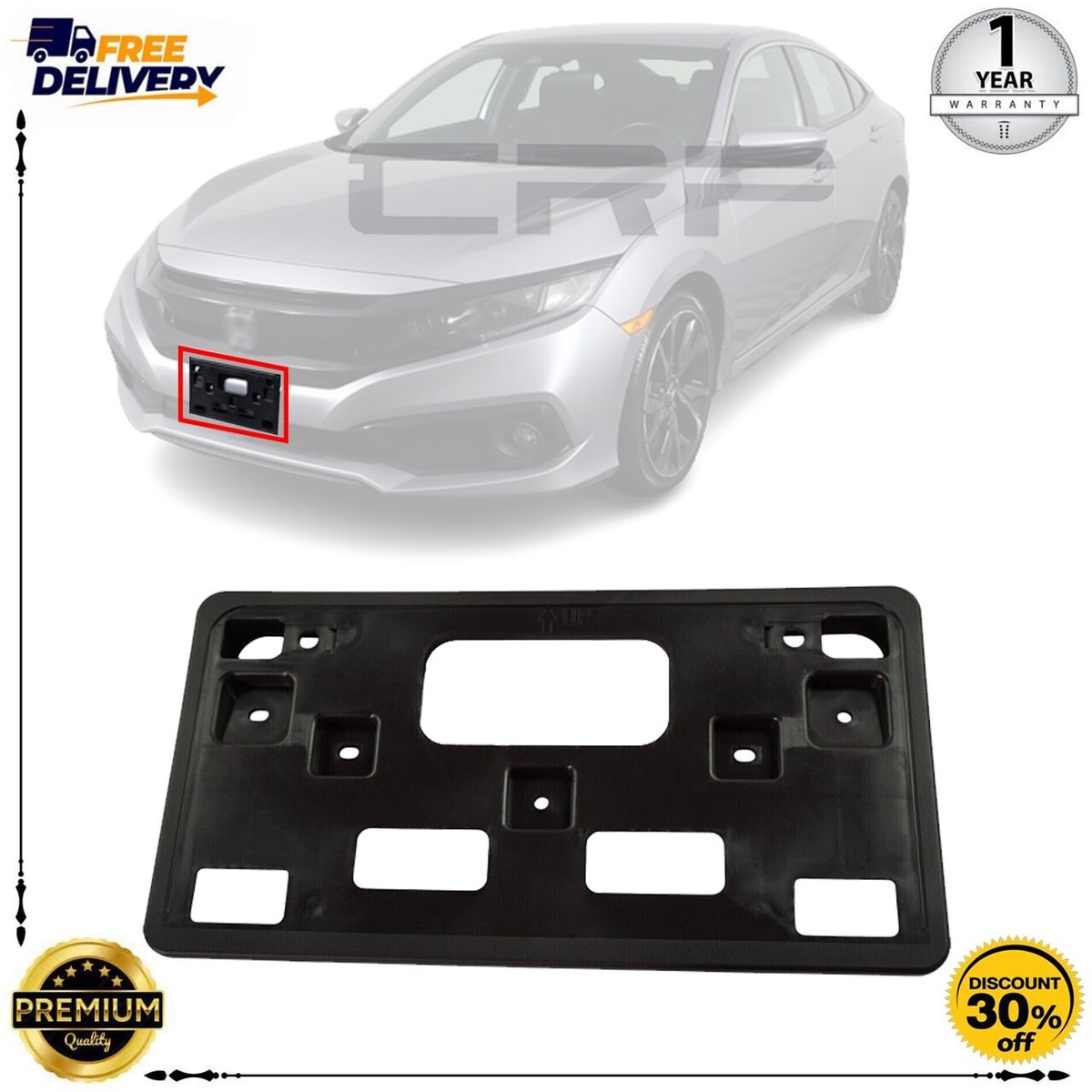 Front License Plate Bracket For 2019-2021 Honda Civic HO1068131
