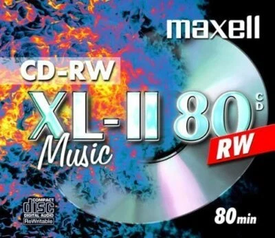 Maxell CD-RW80 XL-II 80 - CD-RW Audio Music CDRW RE-WRITABLE Blank Disc
