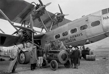 SHELL OIL GAS AVIATION REFUELING  IMPERIAL AIRWAYS 5x7 REPRINT