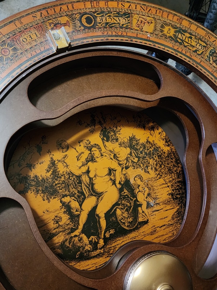 1970's Vintage Zoffoli Antique Globe Bar 44x34x34 / Italian Zodiac