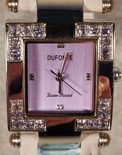Dufonte By Lucien Piccard Women's Watch Silver Tone w/Crystals New Battery