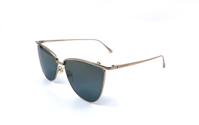 D0 New TOM FORD Veronica FT684 28W Gold Blue Mirror 58-14  display picture 1